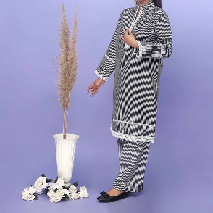 2PC- Flannel Checkered Suit PW4324