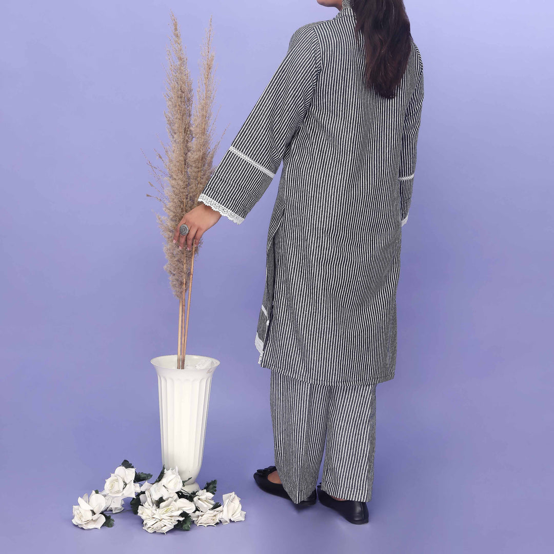 2PC- Flannel Checkered Suit PW4324