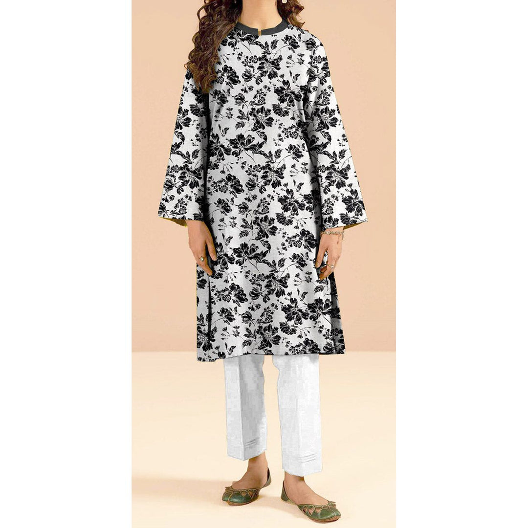 1 PC- Unstitched Printed Slub Khaddar Shirt PW4352