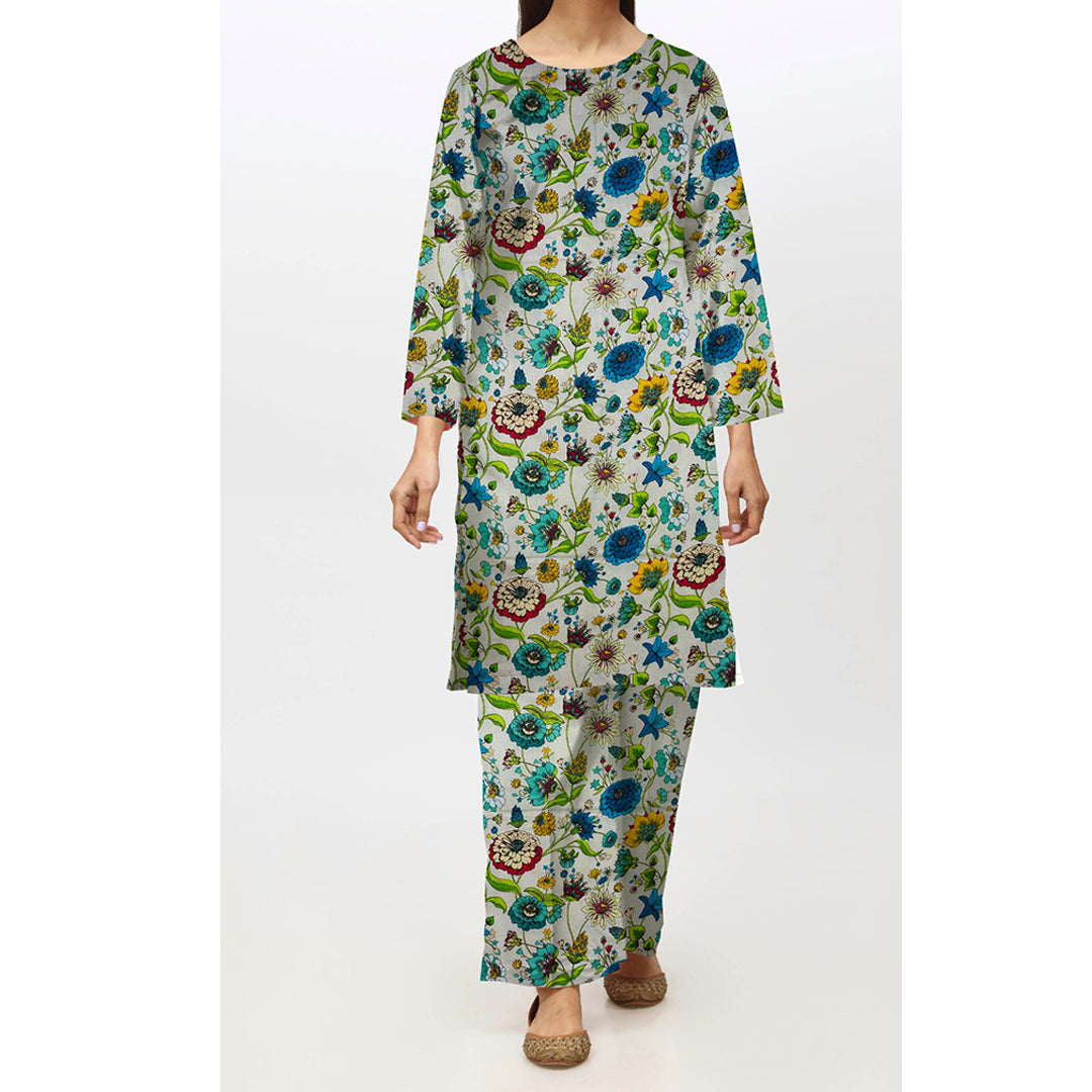 2PC- Unstitched Digital Printed Linen Suit PW4476