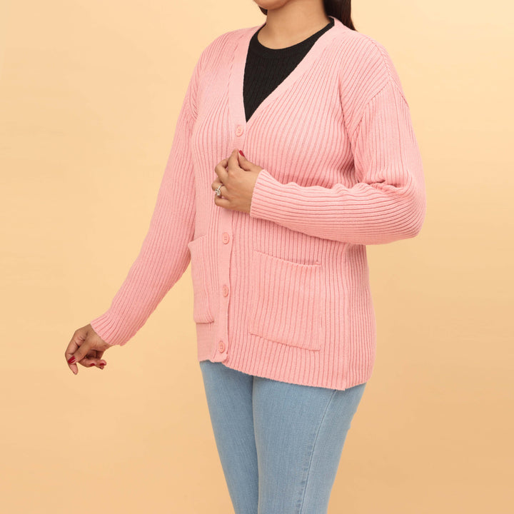 Pink Cotton Thread Winter Sweater PW4816