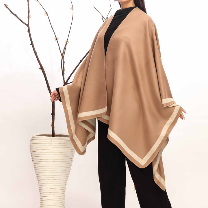 Coffee Winter Cape Shawl PW4920