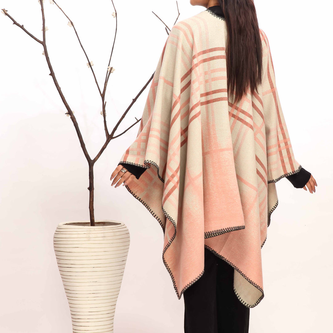 Peach Winter Cape Shawl PW4936