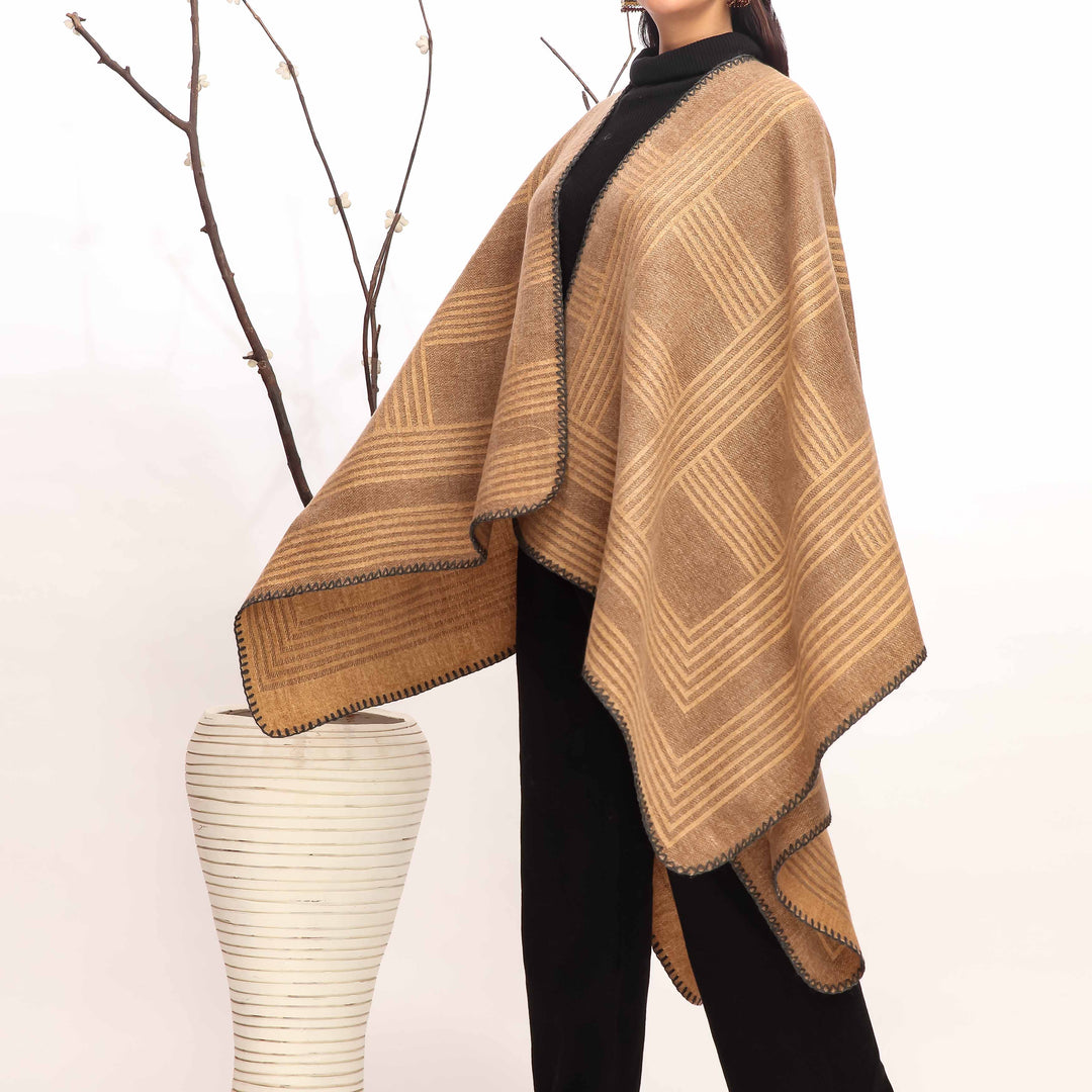 Brown Winter Cape Shawl PW4945