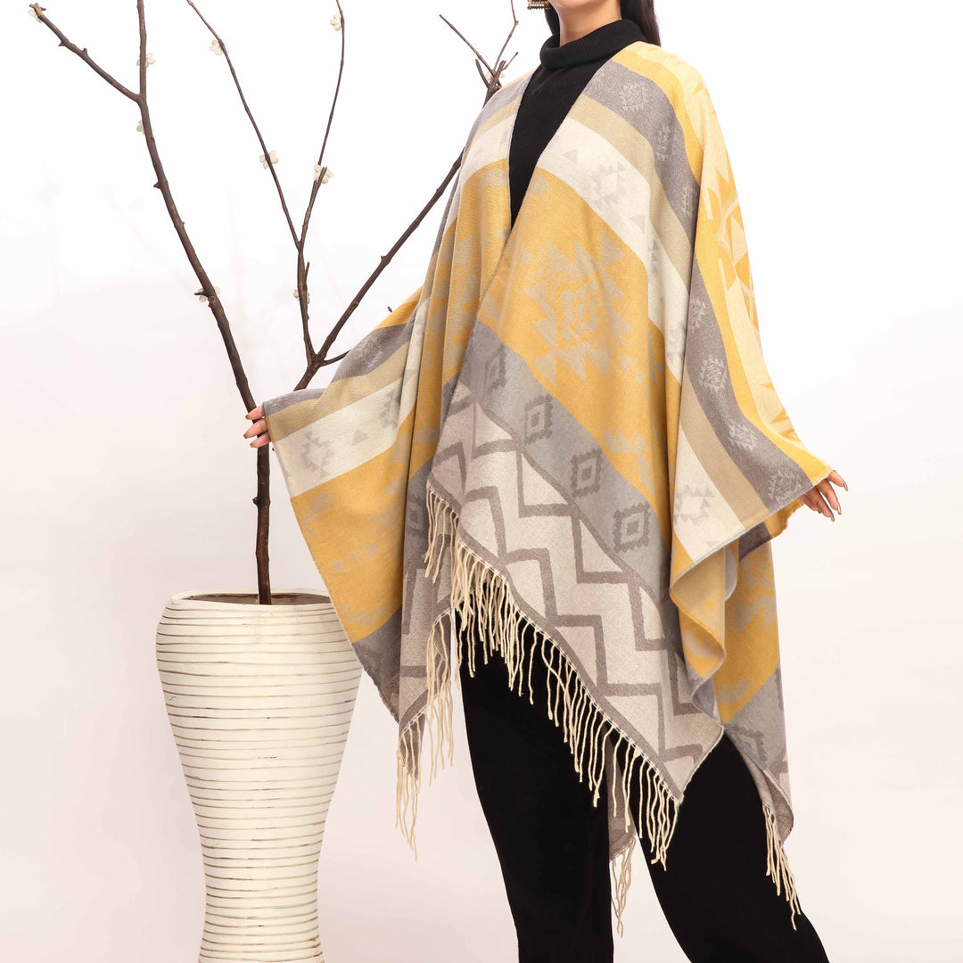 Mustard Winter Cape Shawl PW4957