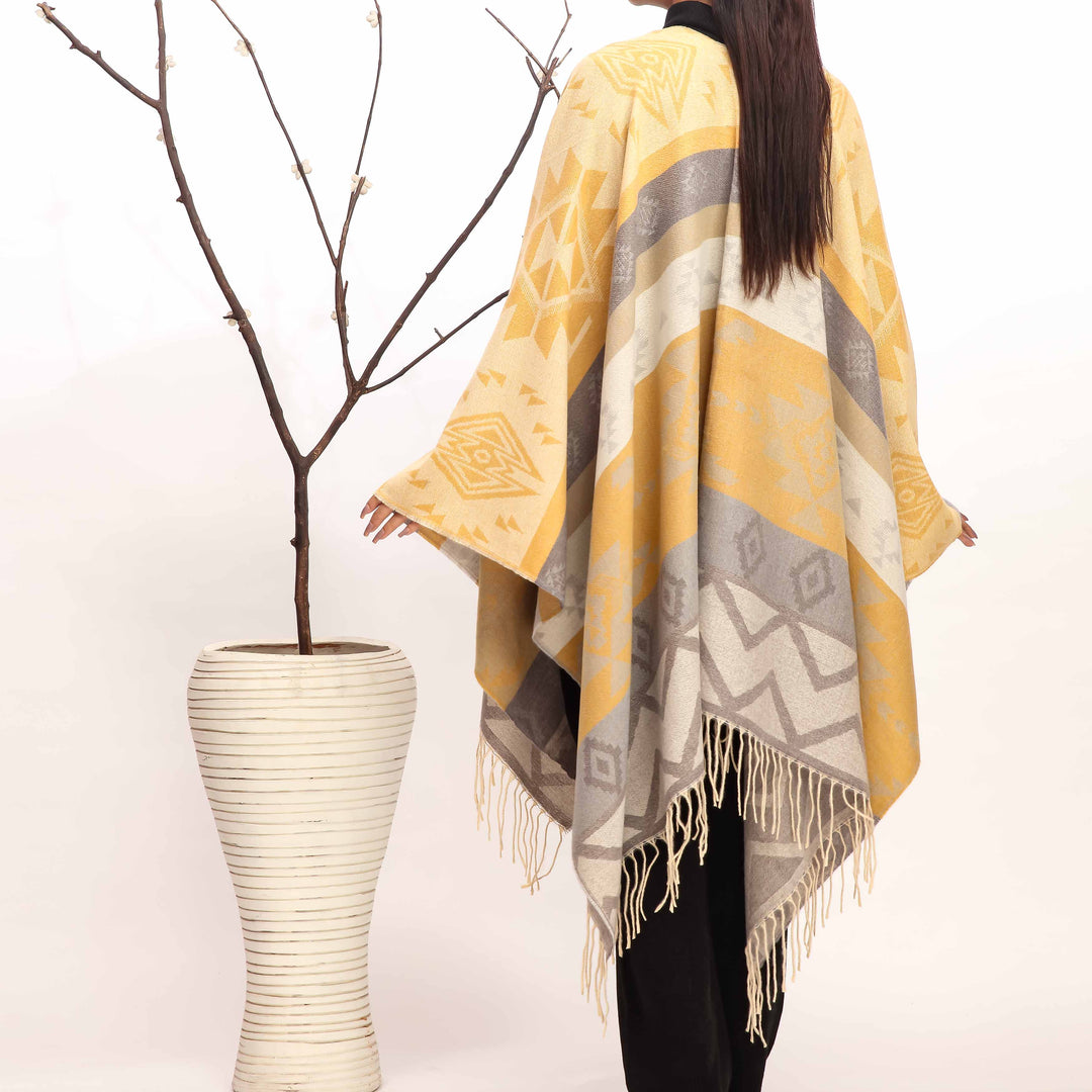 Mustard Winter Cape Shawl PW4957