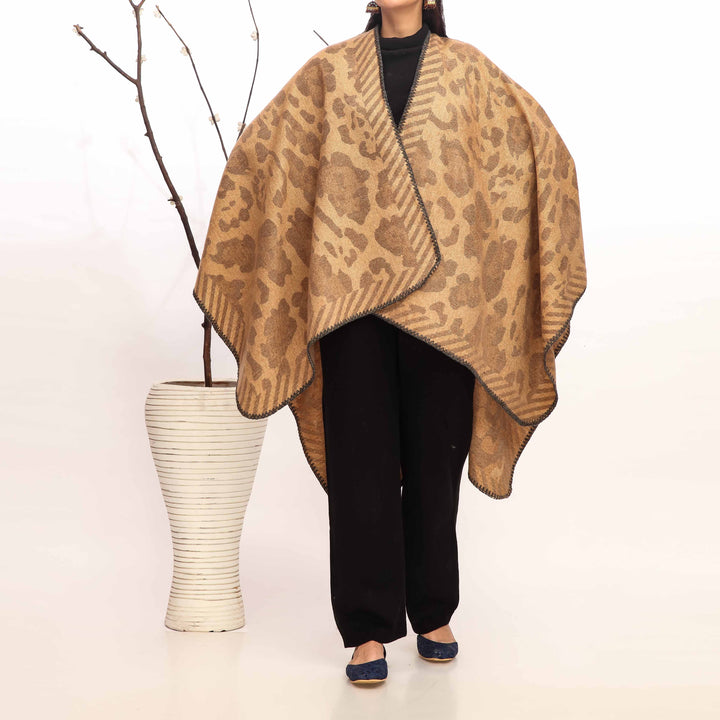 Beige Winter Cape Shawl PW4963