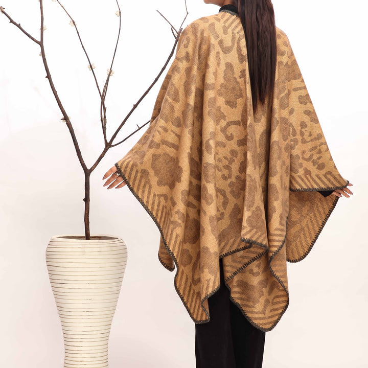 Beige Winter Cape Shawl PW4963