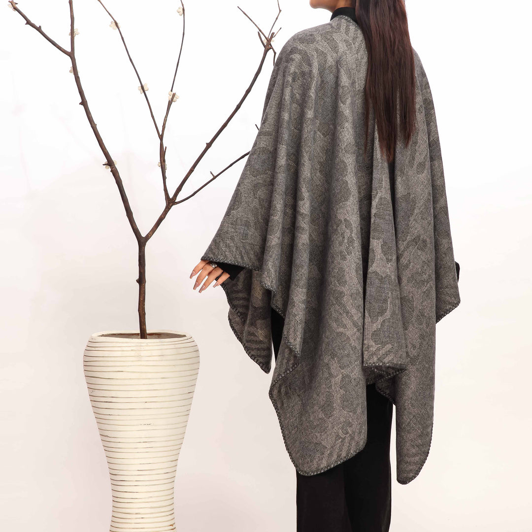 Grey Winter Cape Shawl PW4965