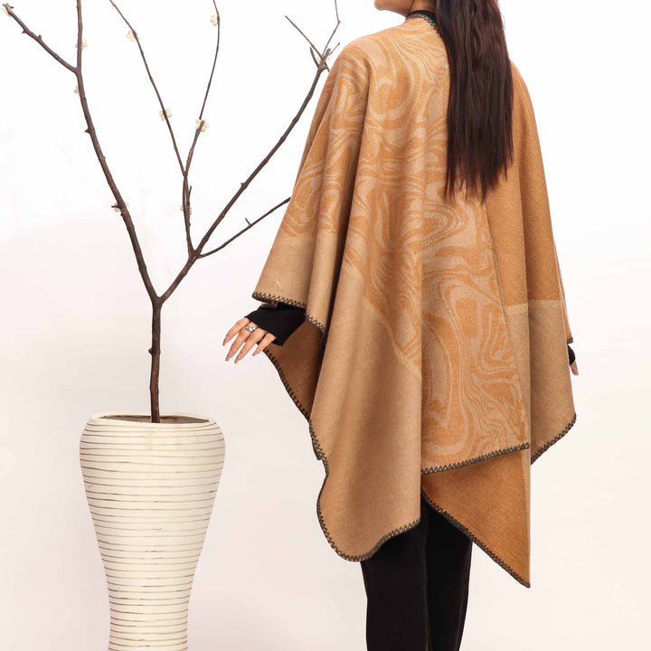 Orange Winter Cape Shawl PW4972