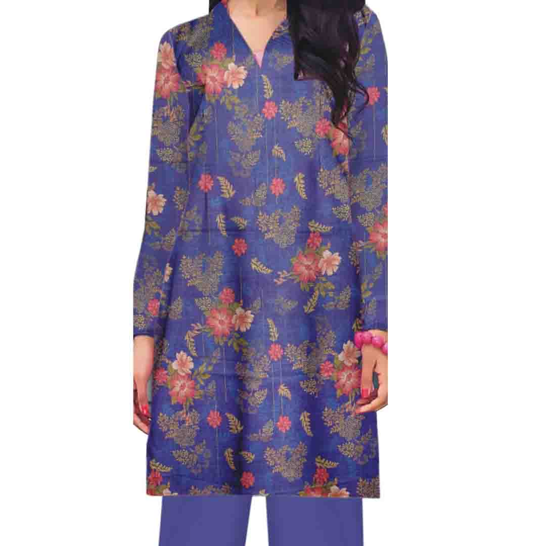 1PC- UnStitched Digital Printed Khaddar Shirt PW8356