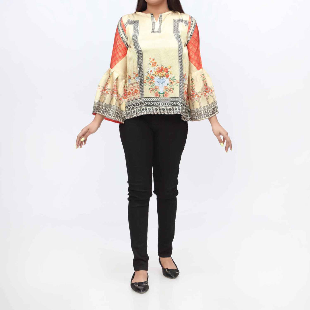 1PC- Digital Printed Shamoz Silk Top PW9011