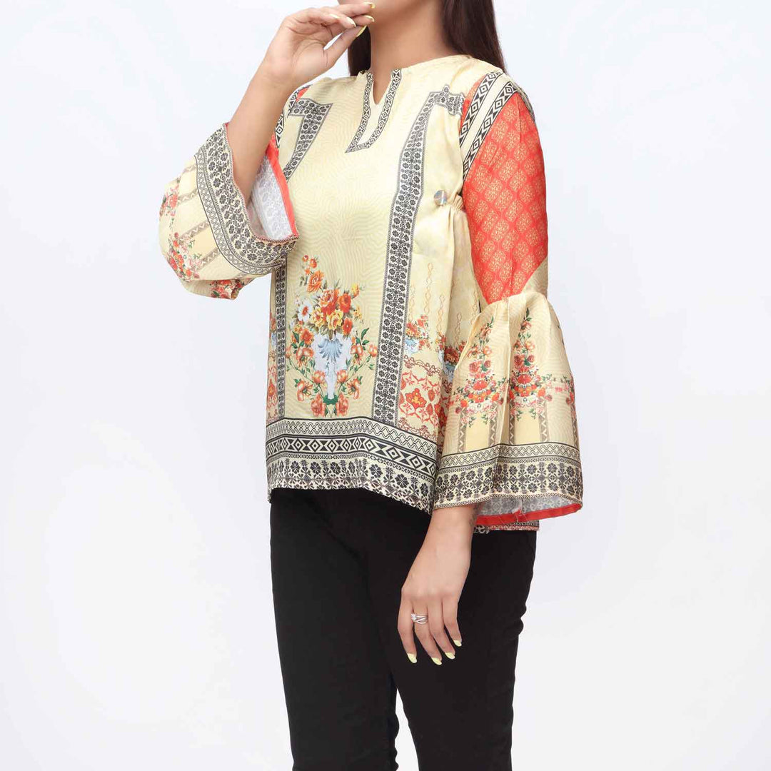 1PC- Digital Printed Shamoz Silk Top PW9011