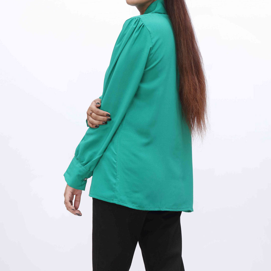 Green Plain Georget Chiffon Top PW9020