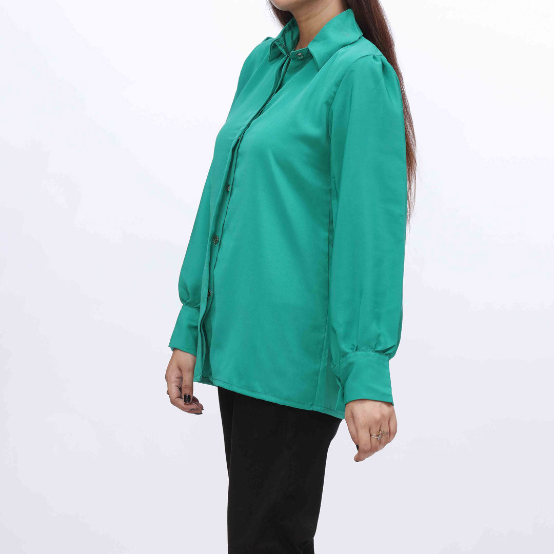 Green Plain Georget Chiffon Top PW9020