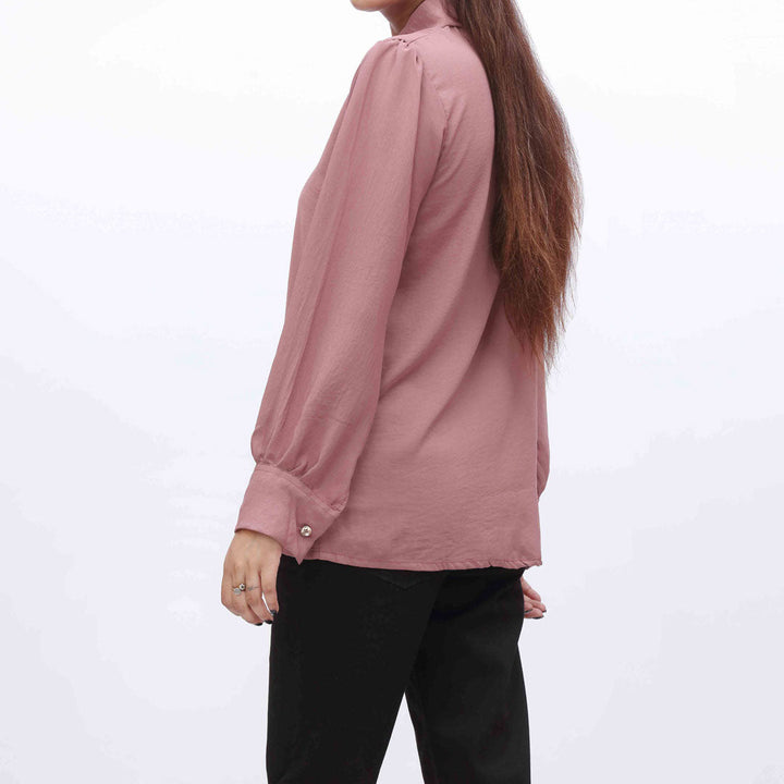 Pink Plain Georget Chiffon Top PW9020