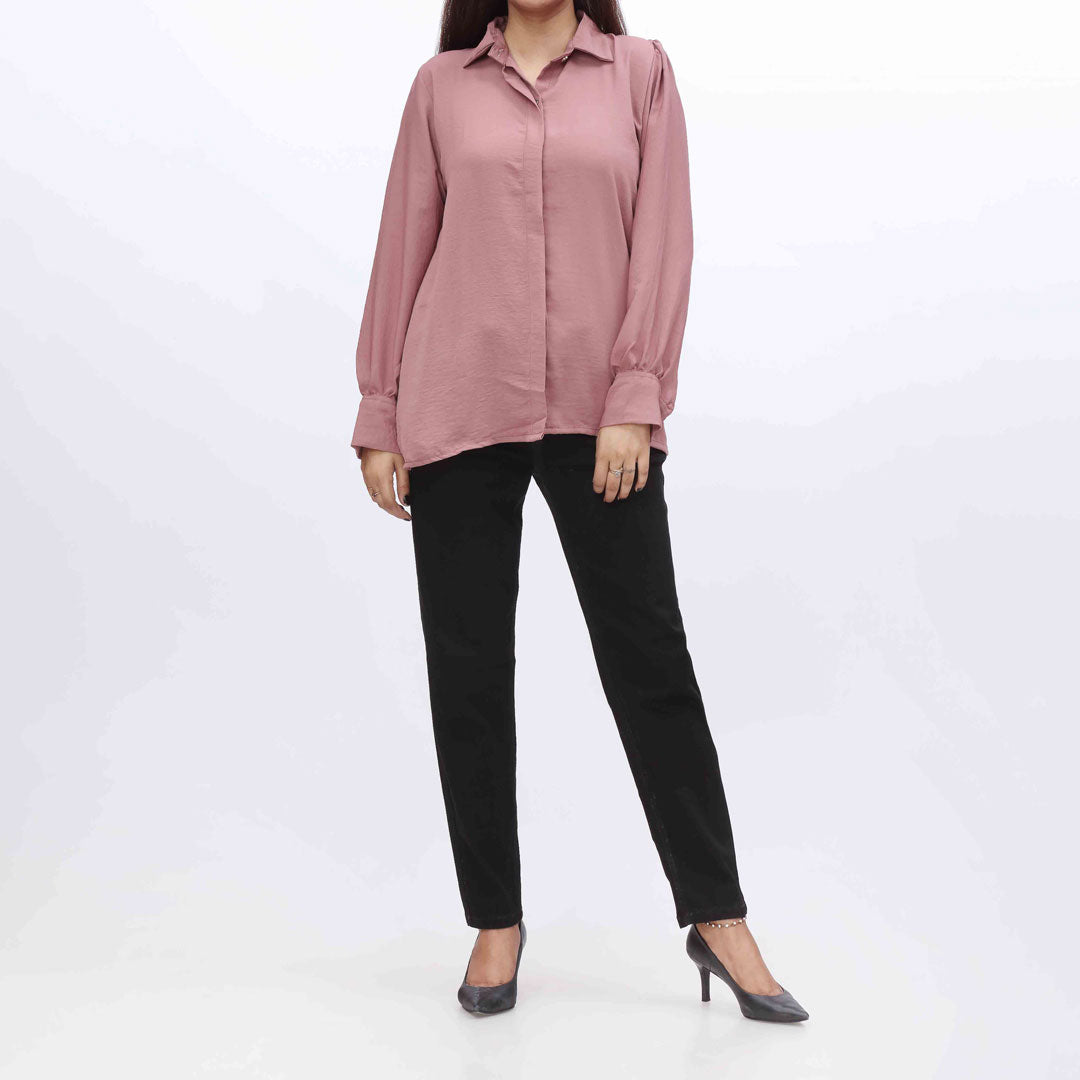 Pink Plain Georget Chiffon Top PW9020