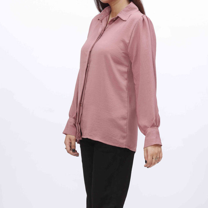 Pink Plain Georget Chiffon Top PW9020