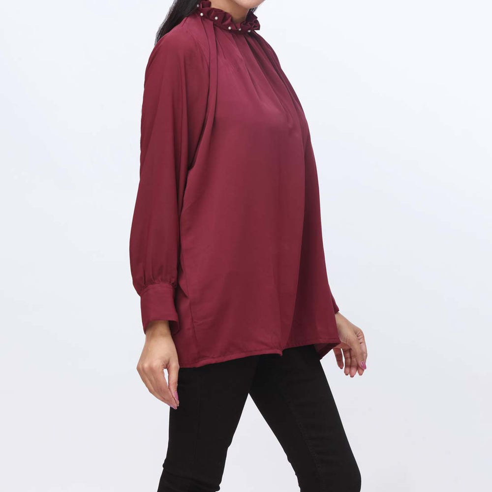 1PC- Dyed Georgette Chiffon Top  PW9021