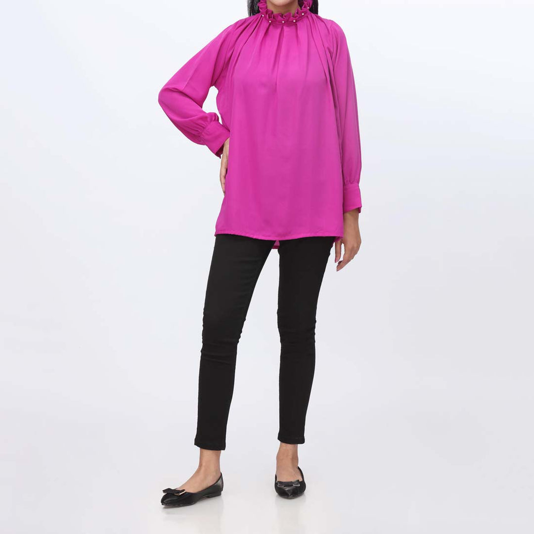 1PC- Dyed Georgette Chiffon Top  PW9021