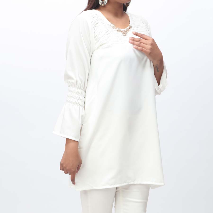 1PC- Solid Georget Chiffon Shirt PW9023