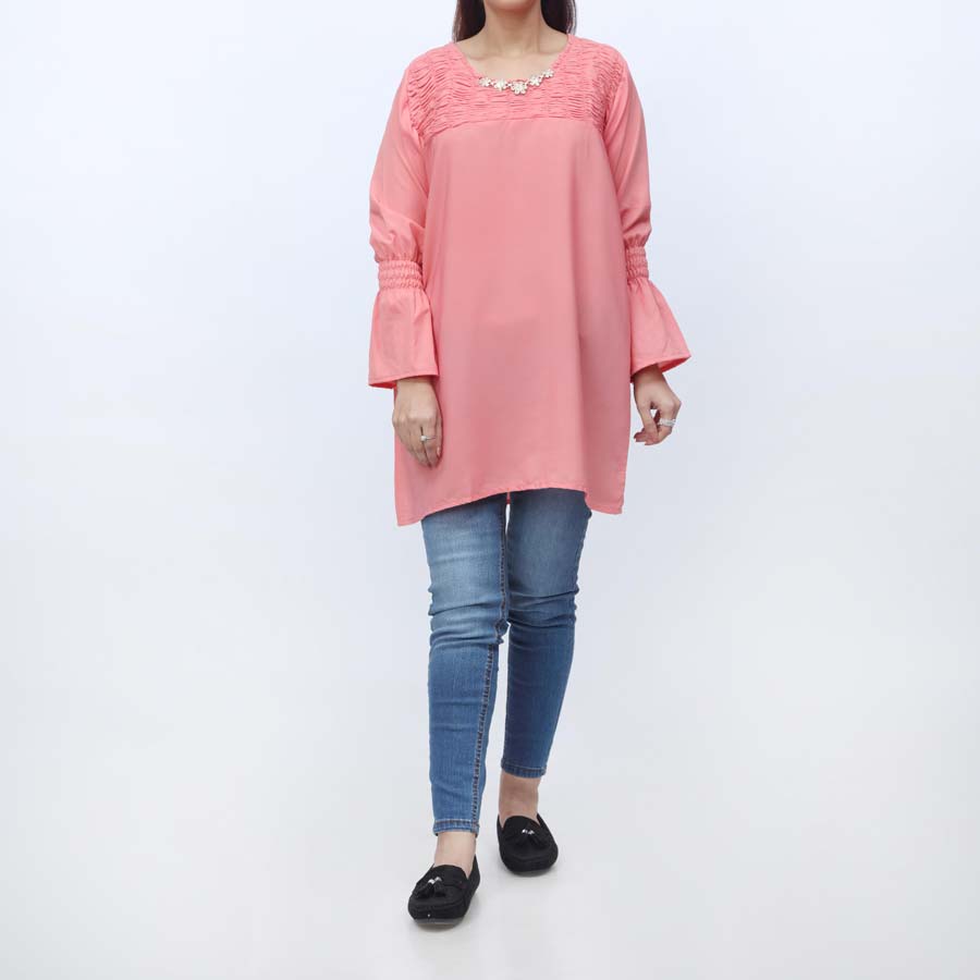 1PC- Solid Georget Chiffon Shirt PW9023