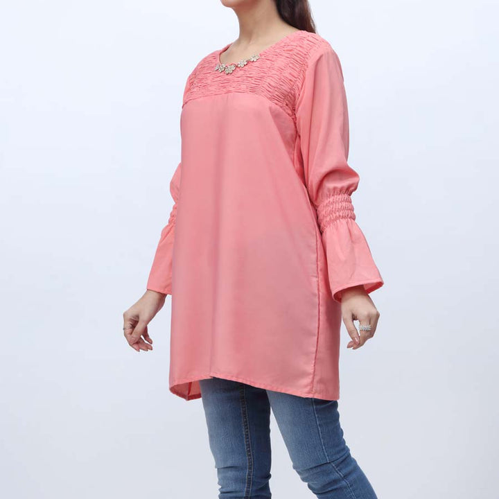 1PC- Solid Georget Chiffon Shirt PW9023