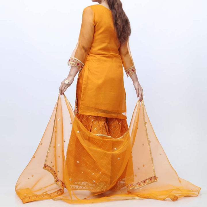 3PC- Embellished Organza Suit PW9088