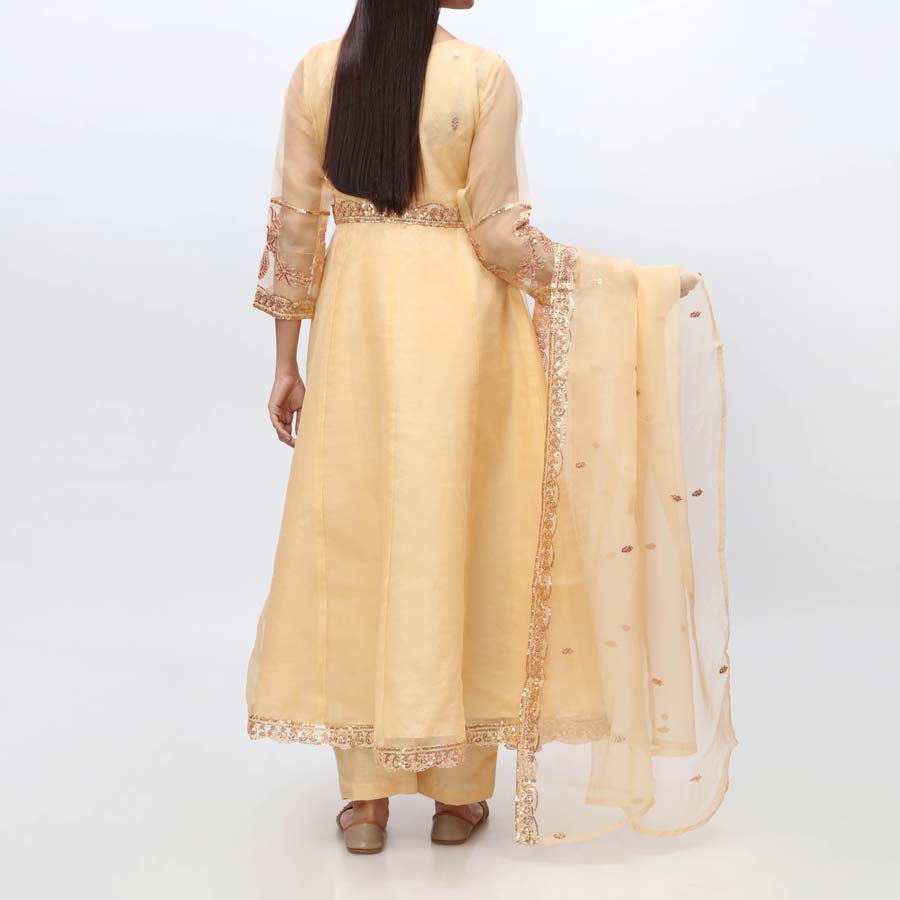 3PC- Embellished Organza Suit PW9090