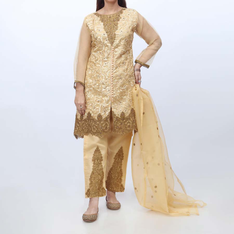 3PC- Embellished Organza Suit PW9091
