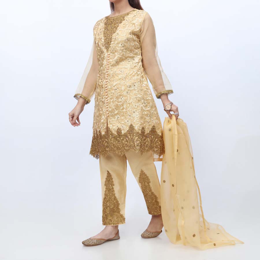3PC- Embellished Organza Suit PW9091