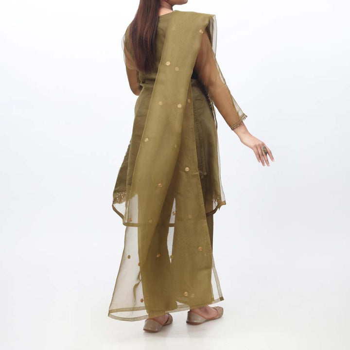 3PC- Embellished Organza Suit PW9091