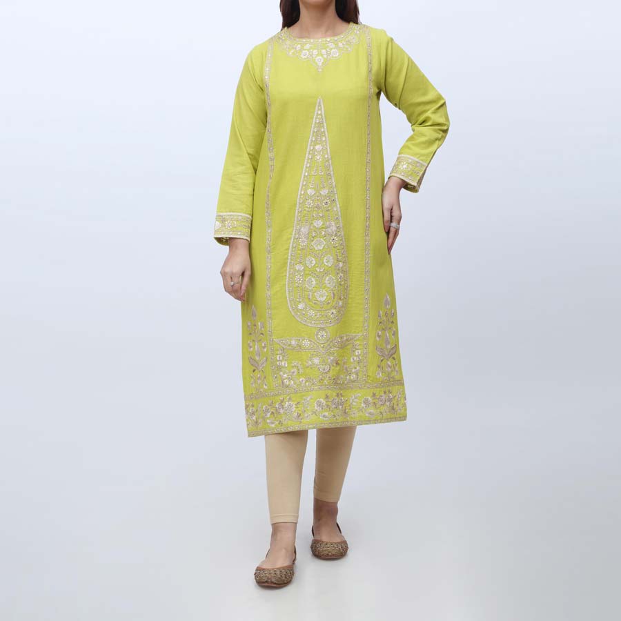 1PC- Embroidered Khaddar Shirt PW9098