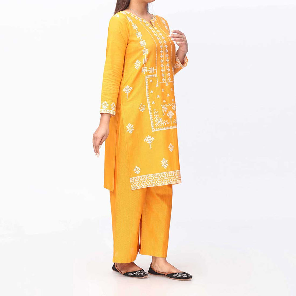 2PC-Embroidered Khaddar Shirt & Trouser PW9126