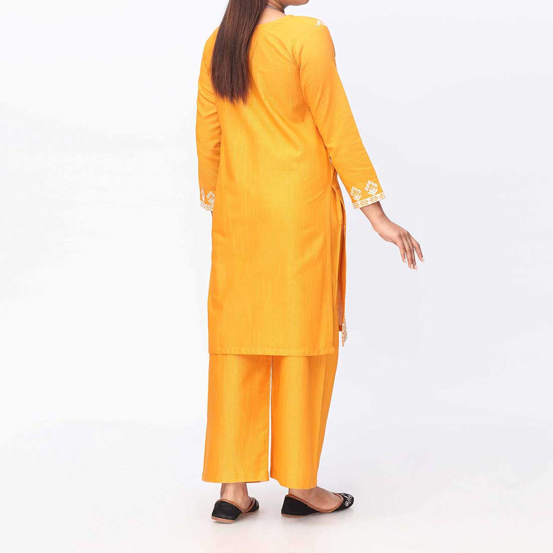 2PC-Embroidered Khaddar Shirt & Trouser PW9126
