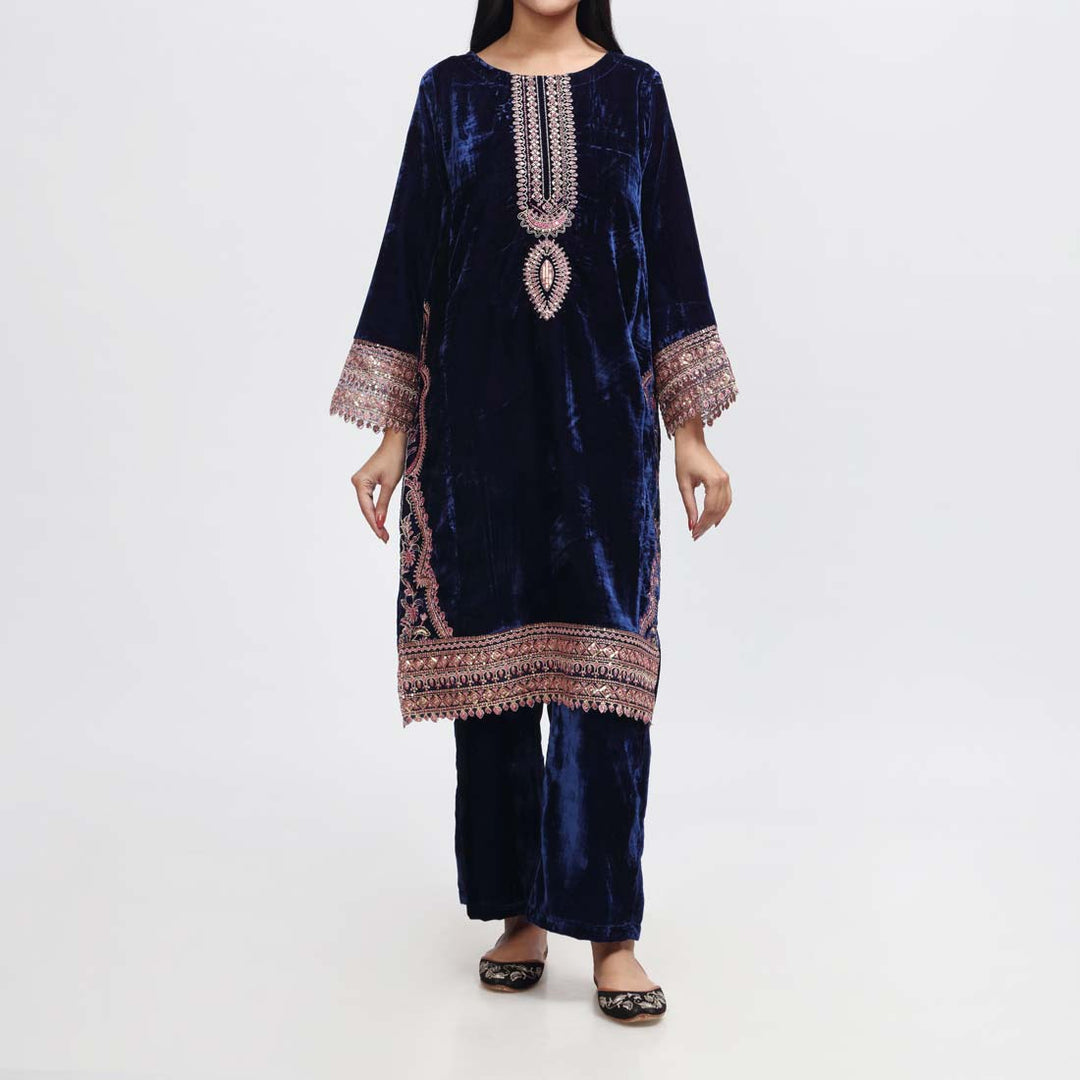 2PC- Embroidered Suit PW9132