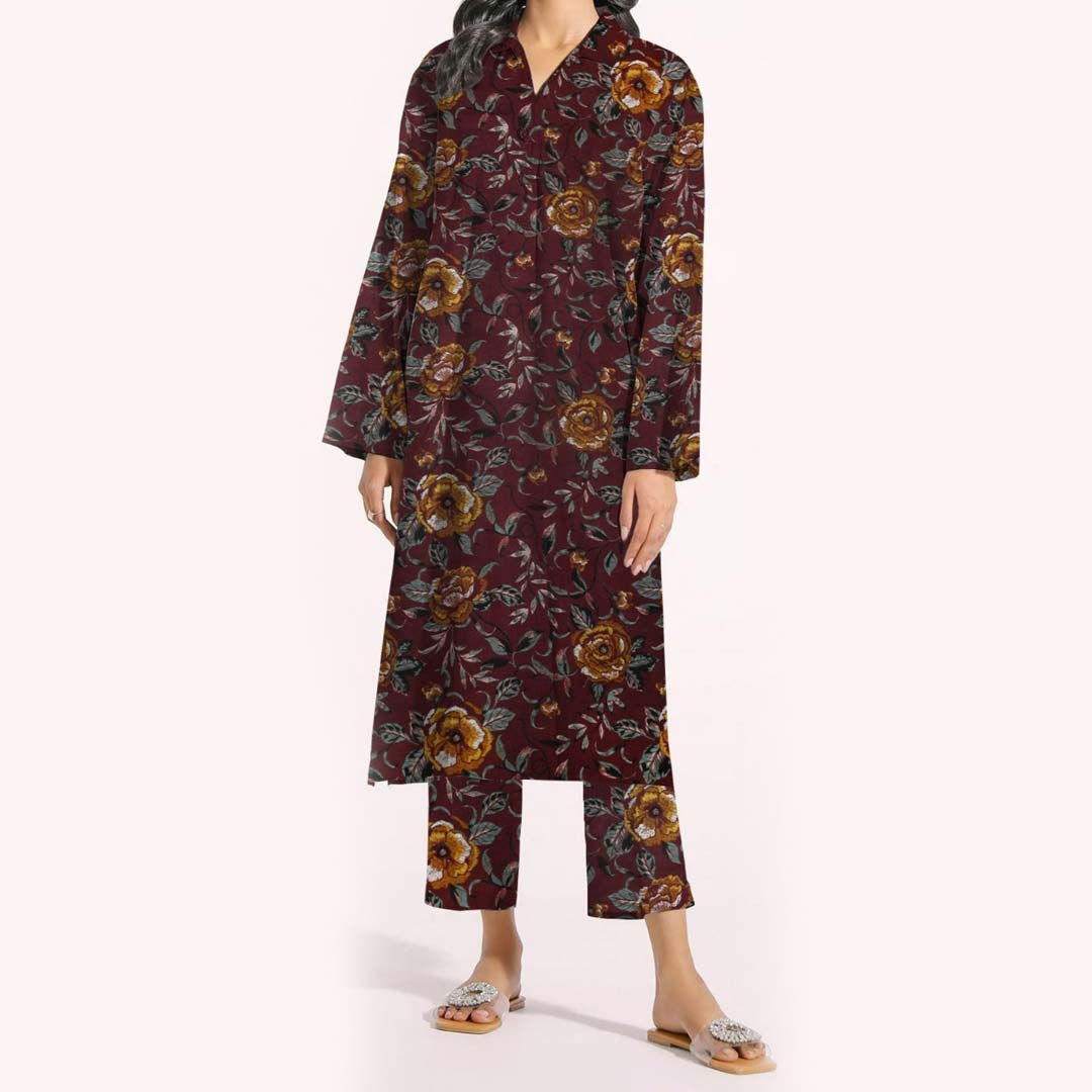 2PC- Unstitched Digital Printed Khaddar Suit PW9346