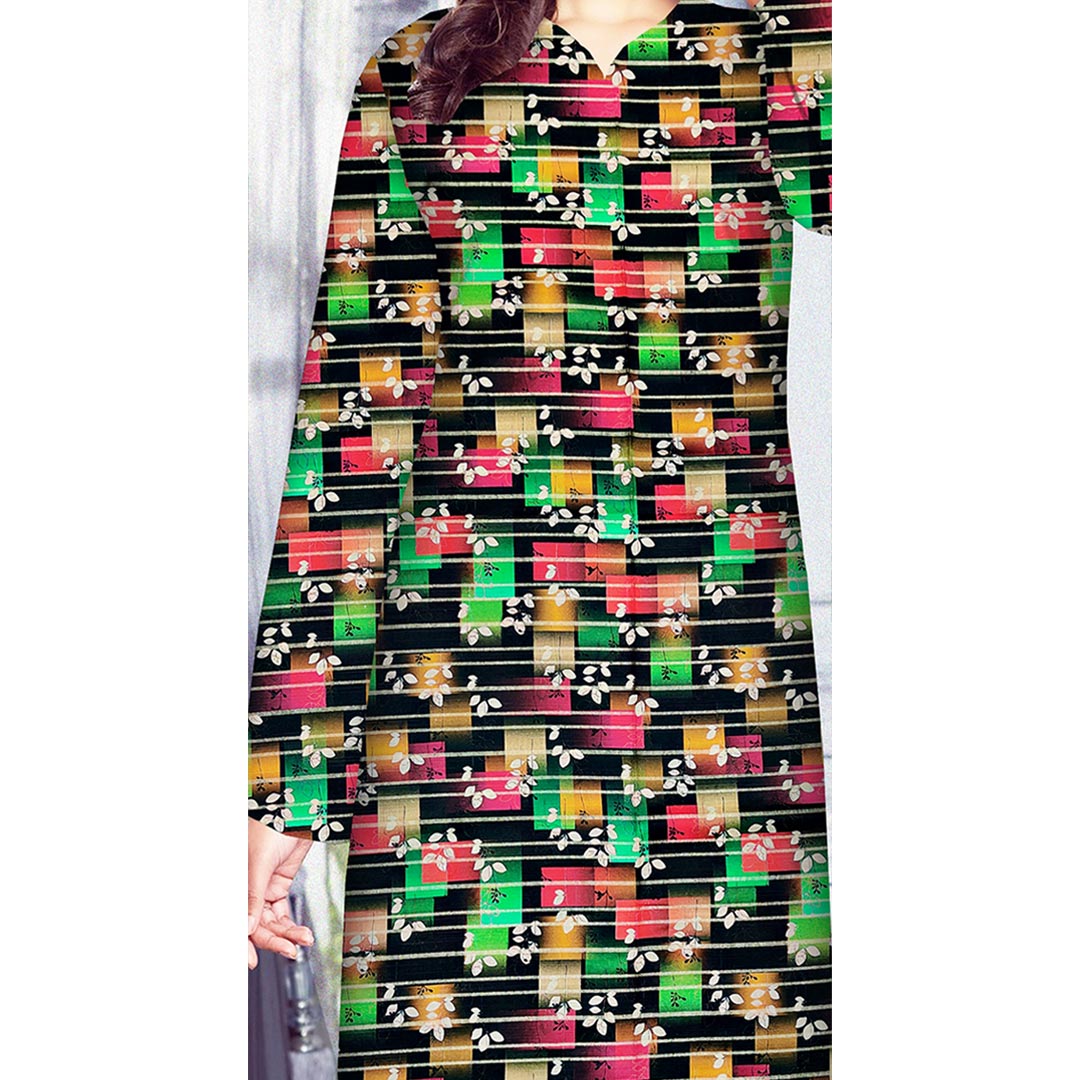 1PC- Unstitched Digital Printed Slub khaddar Shirt PW9415