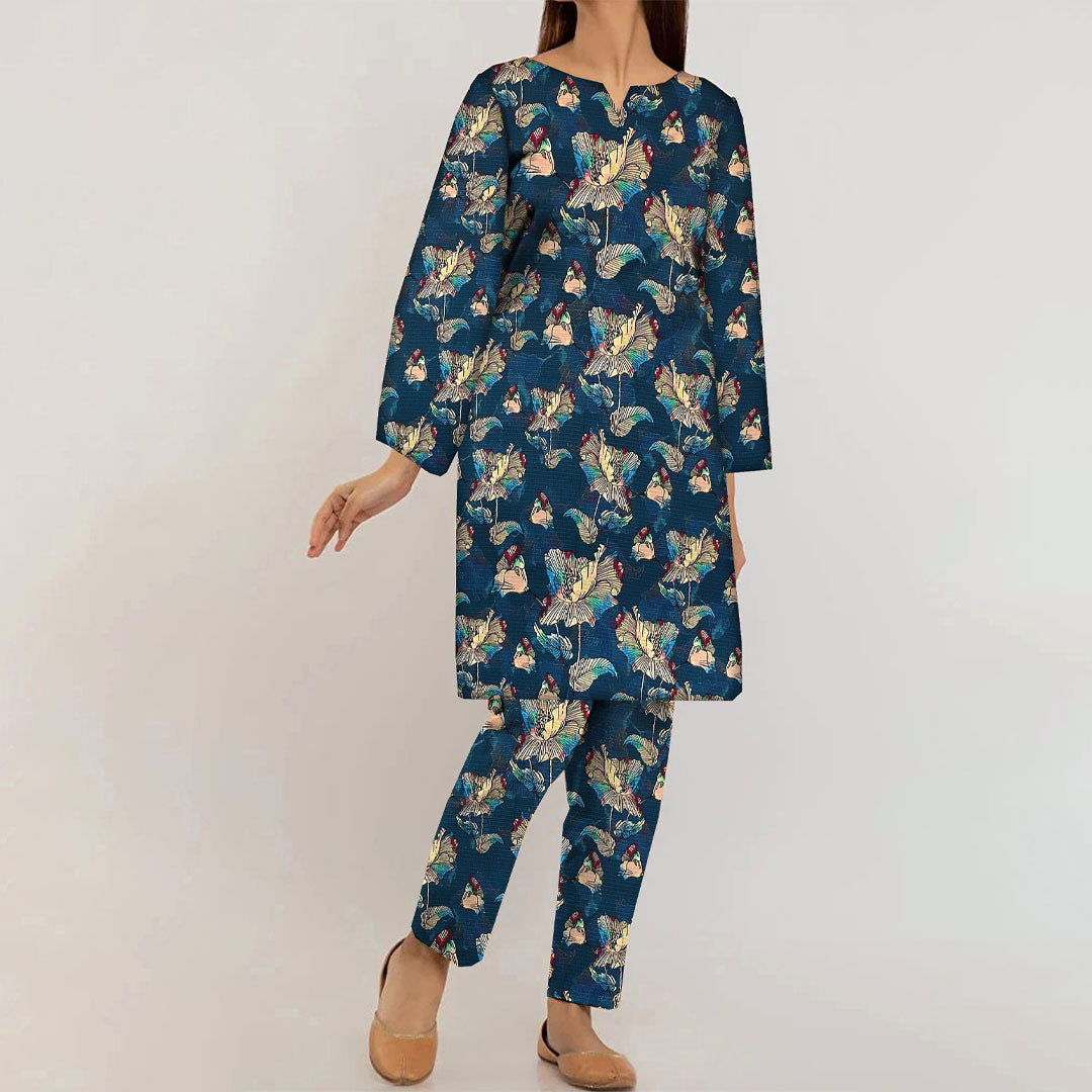 2PC- UnStitched Digital Printed Linen Suit PW9484