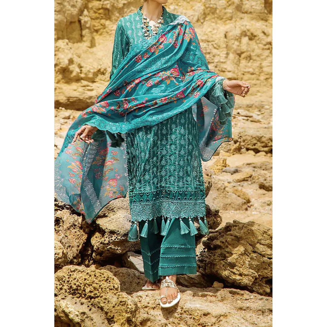 3PC- Unstitched Embroidered Chikankari Suit PW9494