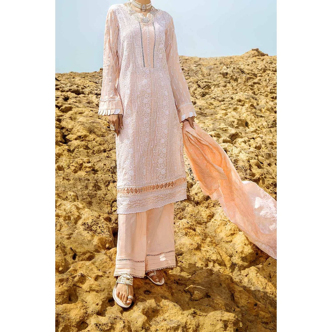 3PC- Unstitched Embroidered Chikankari Suit PW9495