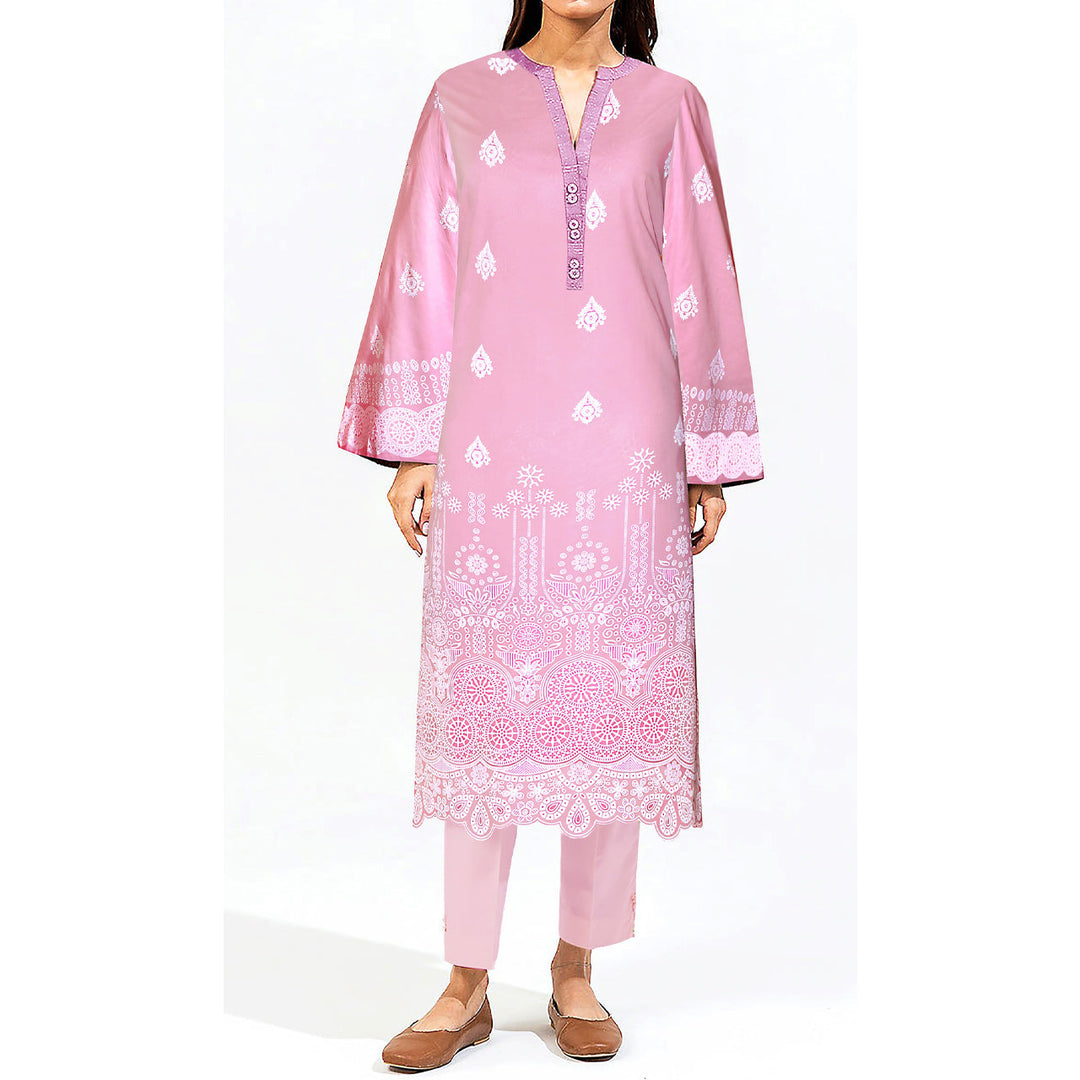 1PC- Unstitched Digital Printed Cambric Shirt PW9596