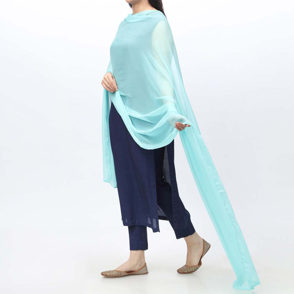 Aqua Green Chiffon Dupatta PW9708