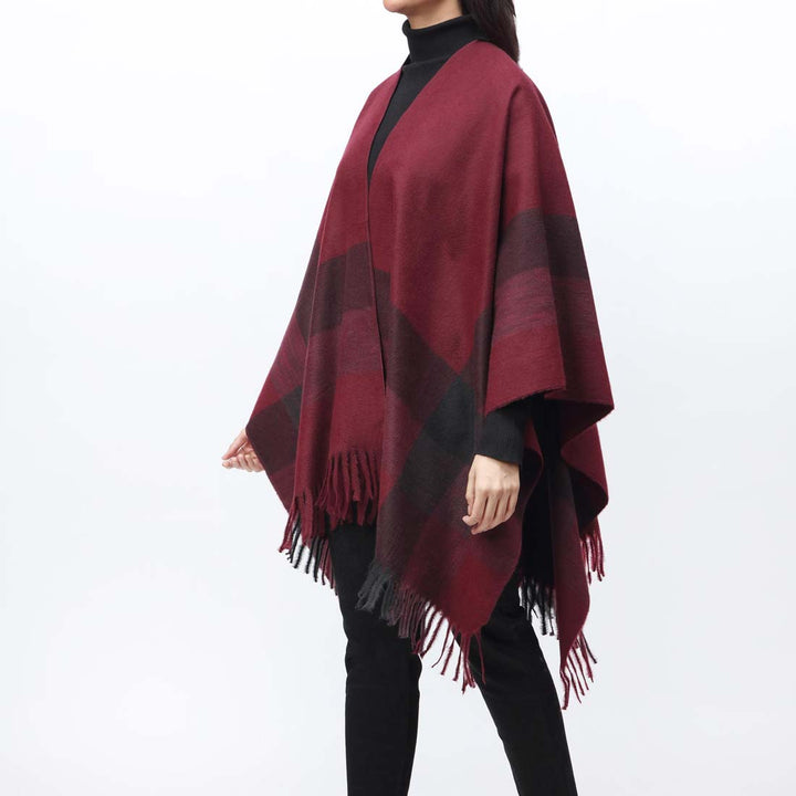 Maroon Cape Shawl PW9805