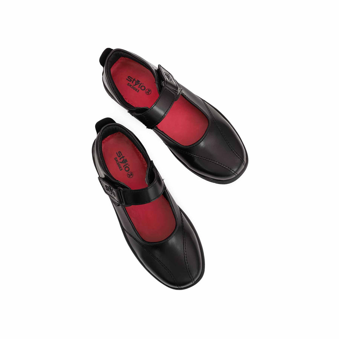 Girls Black School Shoes SK0053