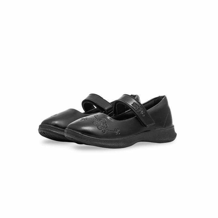 Girls Black School Shoes SK0055