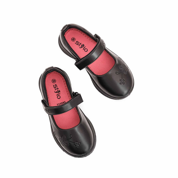 Girls Black School Shoes SK0055