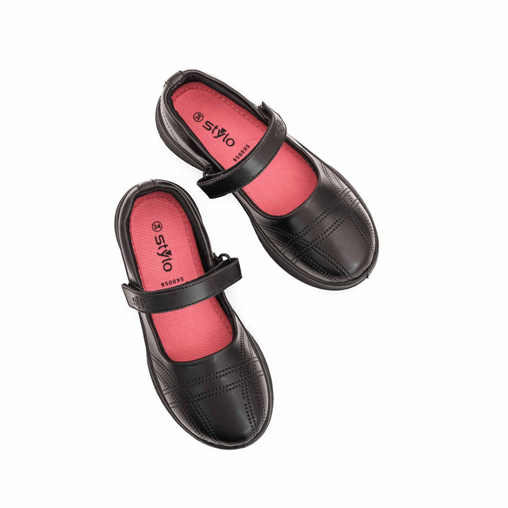 Girls Black School Shoes SK0056