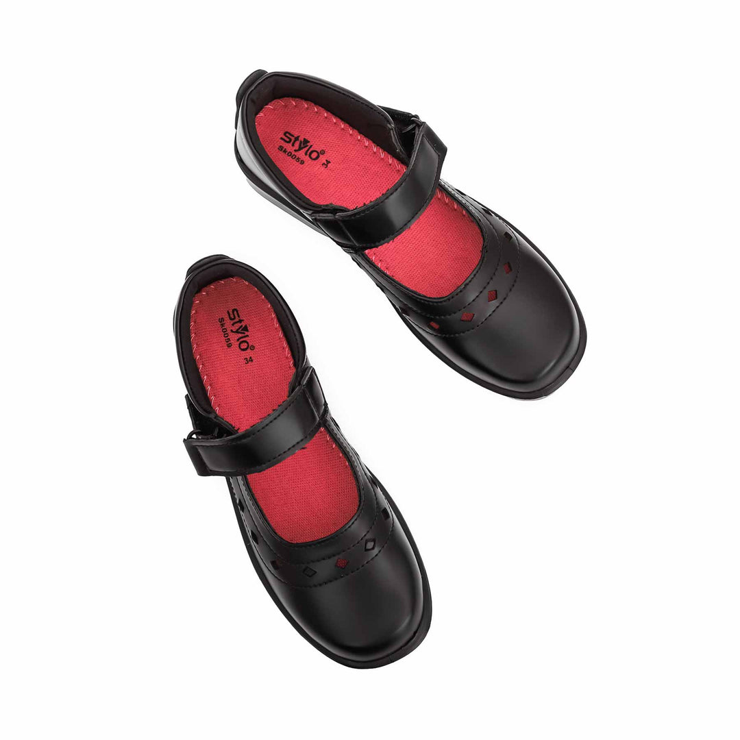 Black Kids School Shoes SK0059