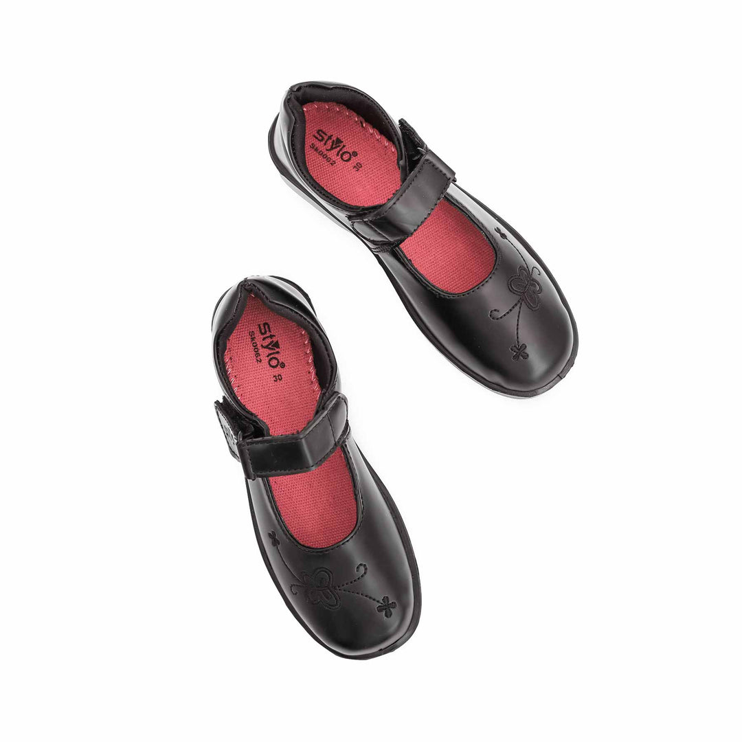 Girls Black School Shoes SK0062